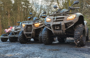Line of four ATVs for photography in manchester